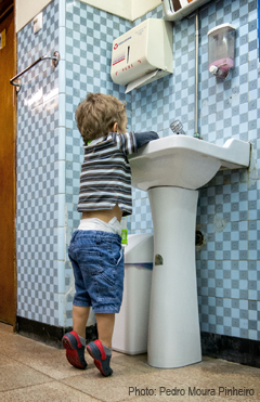 boy washing hands