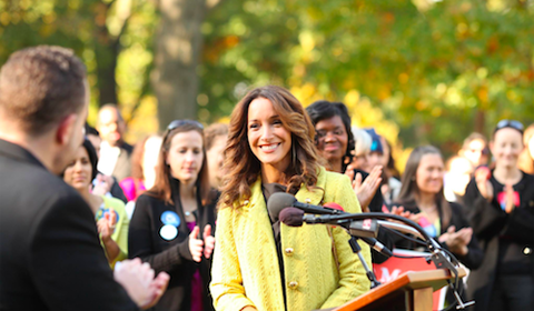Jennifer Beals at the Stroller Brigade