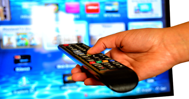 Image of a TV which is an example of an electronic that can contain toxic chemicals, like flame retardants